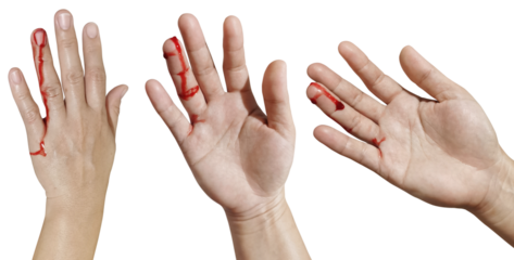The set of hands is bleeding PNG transparent