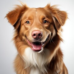 Beautiful Nova Scotia Duck Tolling Retriever On White Background, Illustrations Images