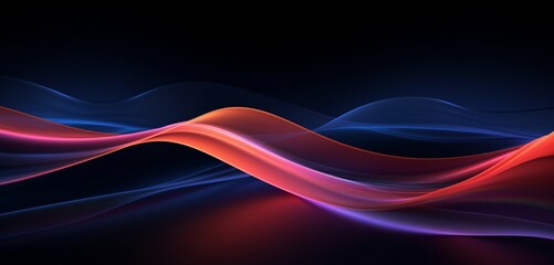 Radiant streams of neon coral and midnight sapphire, converging in a captivating display above an abstract 3D-rendered minimal background