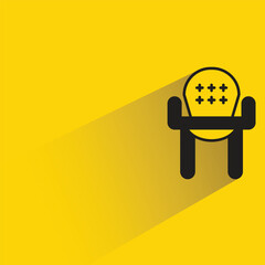 chair icon with shadow on yellow background