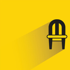 chair icon with shadow on yellow background