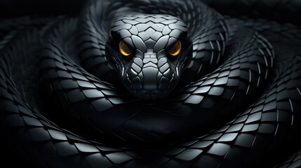 close up black snake - obrazy, fototapety, plakaty