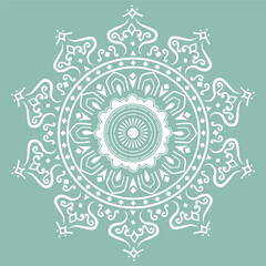 White Ornamental Exclusive Mandala Design, vector illustration