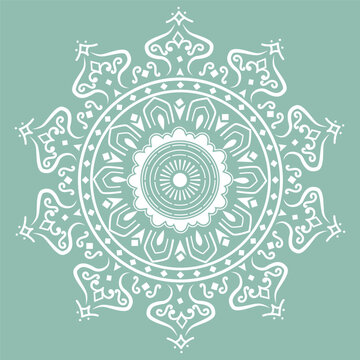 White Ornamental Exclusive Mandala Design, vector illustration