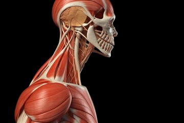 Humeral head of flexor carpi ulnaris Muscle Anatomy For Medical Concept 3D. Generative AI - obrazy, fototapety, plakaty