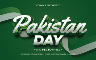 Pakistan Independence day text effect editable vector