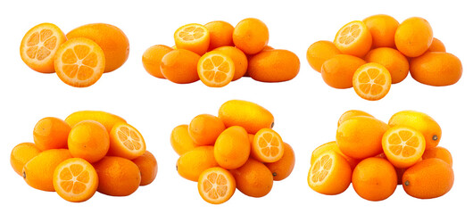 kumquat isolated on white background, clipping path, full depth of field