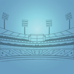 Sports stadium pencil sketch type © Huq