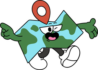 Groovy map character illustration