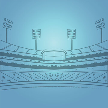 Sports stadium pencil sketch type