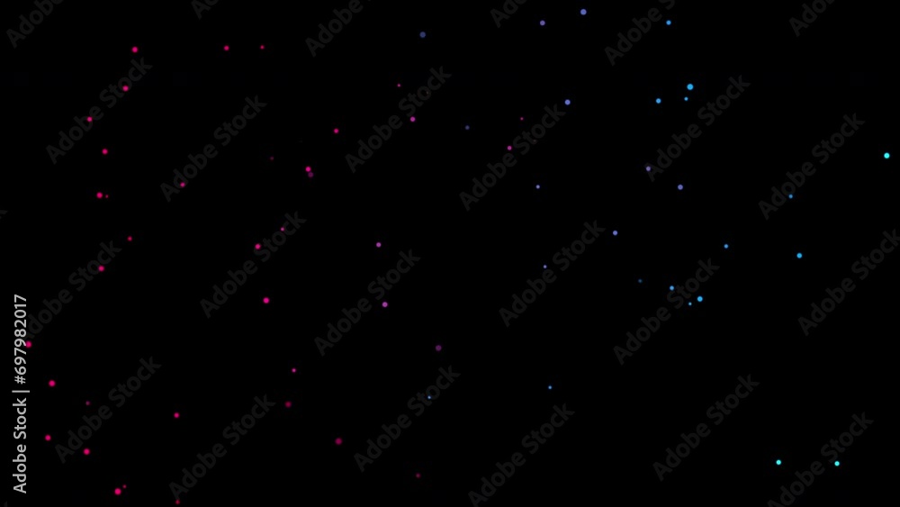 Poster abstract and decorative animation of red and blue particle explosion on a black background