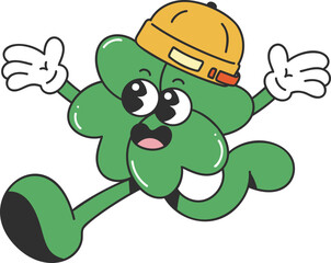 Groovy ginkgo leaf character illustration