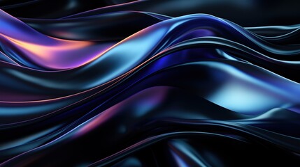 An abstract design with a dynamic blend of blue, pink, and purple waves, generative ai