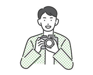 カメラを持つカメラマンのベクターイラスト素材