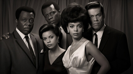 Vintage 1960s black and white cast portrait of a gothic soap opera starring all African Americans