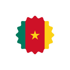 Cameroon flag vector label badge