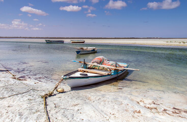 Small Fishing Boats on Zarzis Beach, Southern Tunisia