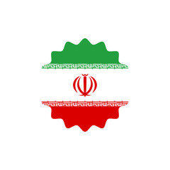 Iran, flag png label badge