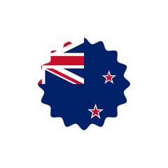 New Zealand flag vector label badge