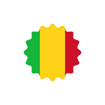 recommend clip art: Mali flag vector label badge
