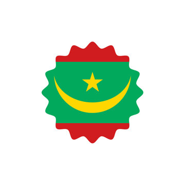 recommend clip art: Mauritania flag vector label badge