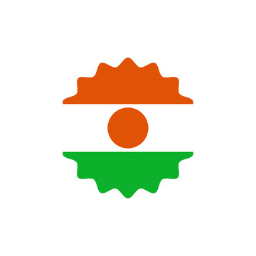 recommend clip art: Niger flag vector label badge
