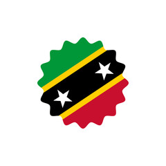 Saint Kitts and Nevis flag vector label badge