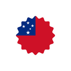 Samoa flag vector label badge