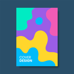 Colorful abstract cover with fluid shapes composition. Vector illustration