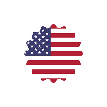 USA flag png label badge