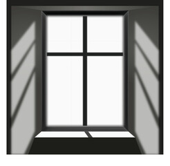 Transparent window shadow overlay template