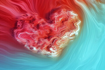 abstract and dynamic wallpaper with flowing waves that subtly form the shape of hearts, adding a unique and contemporary touch to Valentine's Day