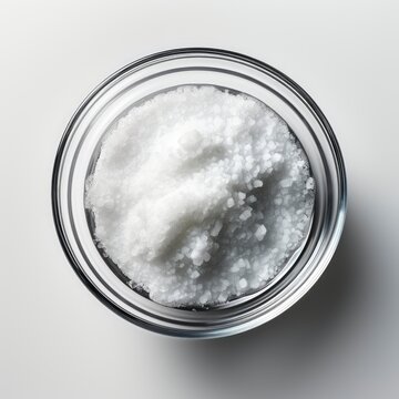 Petri Dish Calcium Carbonate Powder On White Background, Illustrations Images