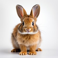 Obraz premium Photo Portrait Bunny Rabbit On White On White Background, Illustrations Images