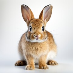 Fototapeta premium Photo Portrait Bunny Rabbit On White On White Background, Illustrations Images