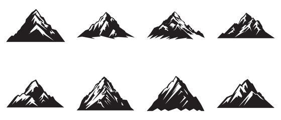 Mountain all set icon Logo Template vector illustration design. - obrazy, fototapety, plakaty