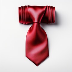 Red Silk Tie Isolated On White On White Background, Illustrations Images