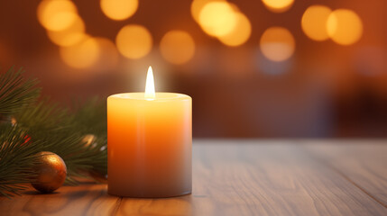 Burning candles on a beautiful and warm background picture
