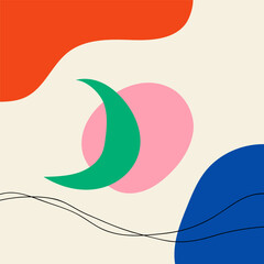 Colorful abstract backgrounds. Various hand drawn doodle shapes and objects. Abstract modern contemporary trendy vector illustration.