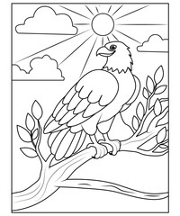 Bird coloring page for kids