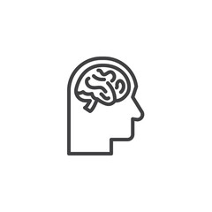 Mental health line icon