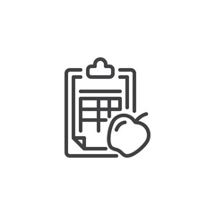 Diet planning line icon