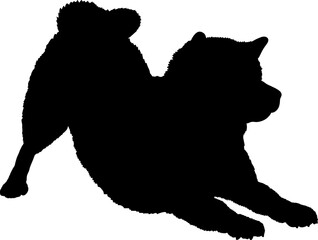 Dog Shiba Inu silhouette Breeds Bundle Dogs on the move. Dogs in different poses.
The dog jumps, the dog runs. The dog is sitting. The dog is lying down. The dog is playing
