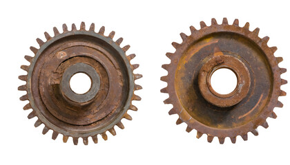  rusty old cog wheels - isolated