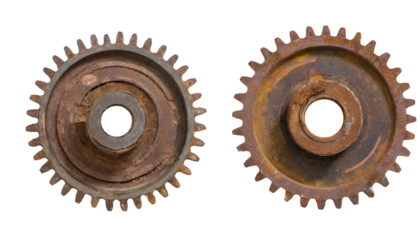  rusty old cog wheels - isolated