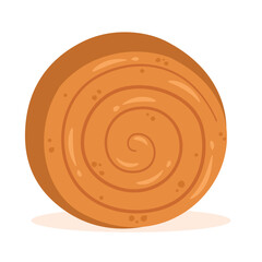 Delicious roll croissant or cromboloni with cream topping illustration 