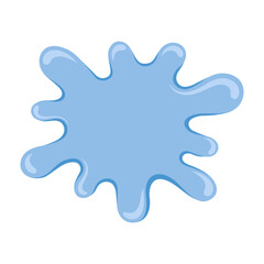 A puddle of water, a splash, a blob in a flat style on a white background. Vector illustration