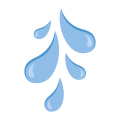 The silhouette of the spray with droplets. The shapes of water droplets, liquid splashes are hand-drawn. Vector illustration