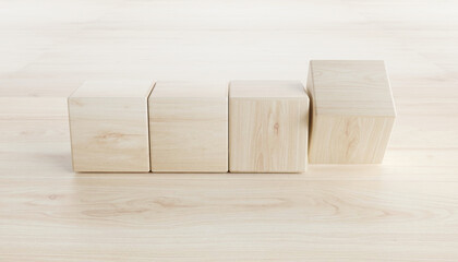 Wooden mockup, Cubes made of wood, generally used in New Year's images