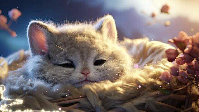 Sweet Baby Chinchilla Lullaby: Calming Loop for Soothing Sleep. 4K Ultra HD Animated Looping Video Background.